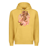 Antique Gold Cancer diva peach ribbon Premium Hoodie - NancyCooperArtShop