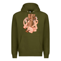 Army Green Cancer diva peach ribbon Premium Hoodie - NancyCooperArtShop