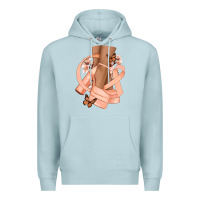 Blue Mist Cancer diva peach ribbon Premium Hoodie - NancyCooperArtShop