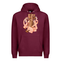 Burgundy Cancer diva peach ribbon Premium Hoodie - NancyCooperArtShop