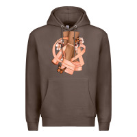 Coffee Cancer diva peach ribbon Premium Hoodie - NancyCooperArtShop