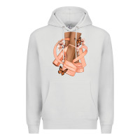 Dove Grey Cancer diva peach ribbon Premium Hoodie - NancyCooperArtShop