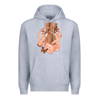 Heather Grey Cancer diva peach ribbon Premium Hoodie - NancyCooperArtShop