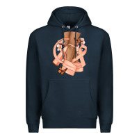 Navy Cancer diva peach ribbon Premium Hoodie - NancyCooperArtShop