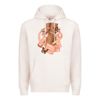 Pale Pink Cancer diva peach ribbon Premium Hoodie - NancyCooperArtShop