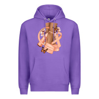 Purple Cancer diva peach ribbon Premium Hoodie - NancyCooperArtShop