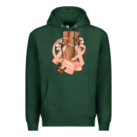 Sports Green Cancer diva peach ribbon Premium Hoodie - NancyCooperArtShop