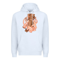 White Cancer diva peach ribbon Premium Hoodie - NancyCooperArtShop