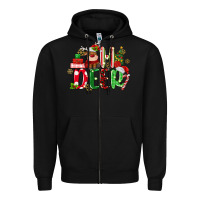 Black oh deer reindeer Zipper Hoodie - MaliasSmallBusiness