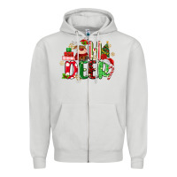 Dove Grey oh deer reindeer Zipper Hoodie - MaliasSmallBusiness