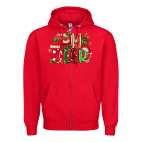 Red oh deer reindeer Zipper Hoodie - MaliasSmallBusiness