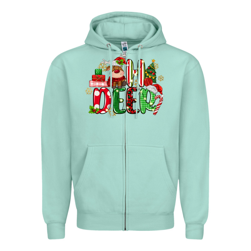 Oh Deer Reindeer Zipper Hoodie by MaliasSmallBusiness | Teevron