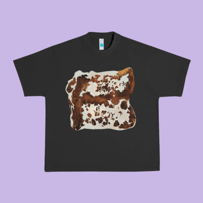 Hand Drawn Cowhide Cow Fur Urban Heavy Tee Designed By Barkaloodesign