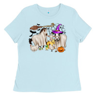 Baby Blue halloween farm animals Ladies Tee - Zillion Design Studio