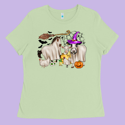 Halloween Farm Animals Ladies Tee Designed By Zillion Design Studio