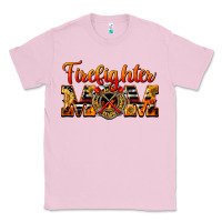 Bubblegum Pink American Firefighter Mom Classic Tee - LillyAllenDesigns