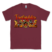 Burgundy American Firefighter Mom Classic Tee - LillyAllenDesigns