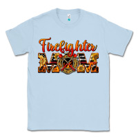Dusty Blue American Firefighter Mom Classic Tee - LillyAllenDesigns