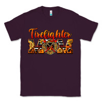 Plum American Firefighter Mom Classic Tee - LillyAllenDesigns