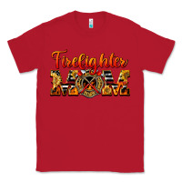 Red American Firefighter Mom Classic Tee - LillyAllenDesigns
