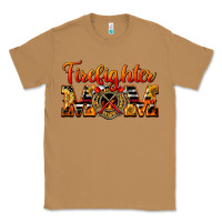 Toasted Coconut American Firefighter Mom Classic Tee - LillyAllenDesigns