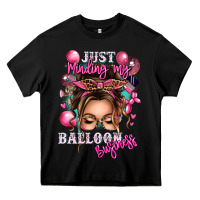 Black just minding my balloon business messy bun Heavy Core Tee - texasbilliewilder