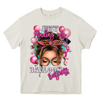 Cream just minding my balloon business messy bun Heavy Core Tee - texasbilliewilder