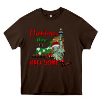 Chocolate Brown christmas time in new york Heavy Core Tee - BarkalooDesign