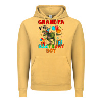 Vintage Mustard grandpa of the birthday boy t rex Vintage Hoodie - Artiststas