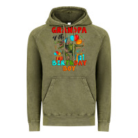 Vintage Olive grandpa of the birthday boy t rex Vintage Hoodie - Artiststas