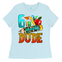 Baby Blue 6th grade dude Ladies Tee - texasbilliewilder