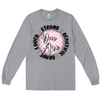 Heather Grey you are strong Long Sleeve Tee - MaliasSmallBusiness
