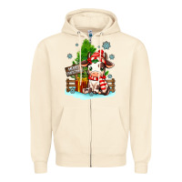 Sandshell merry christmas cow Zipper Hoodie - MaliasSmallBusiness