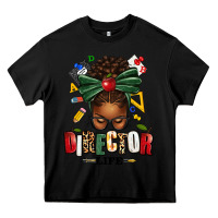 Black director life afro messy bun Heavy Core Tee - texasbilliewilder