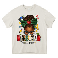 Cream director life afro messy bun Heavy Core Tee - texasbilliewilder