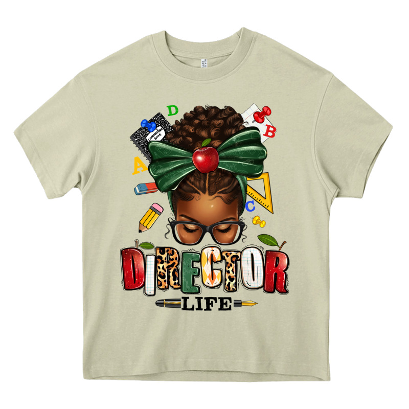 Director Life Afro Messy Bun Heavy Core Tee by texasbilliewilder | Teevron