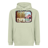 Matcha Christmas Barn Tractor Snow Heavyweight Hoodie - Bettercallsaul