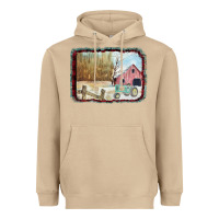Mushroom Christmas Barn Tractor Snow Heavyweight Hoodie - Bettercallsaul