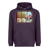 Plum Christmas Barn Tractor Snow Heavyweight Hoodie - Bettercallsaul