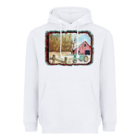 White Christmas Barn Tractor Snow Heavyweight Hoodie - Bettercallsaul