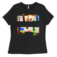 Black custom teacher name crayon Ladies Tee - texasbilliewilder