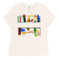 Bone custom teacher name crayon Ladies Tee - texasbilliewilder
