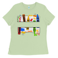 Matcha custom teacher name crayon Ladies Tee - texasbilliewilder