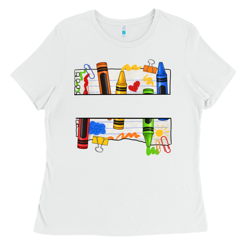 Custom Teacher Name Crayon Ladies Tee by texasbilliewilder | Teevron