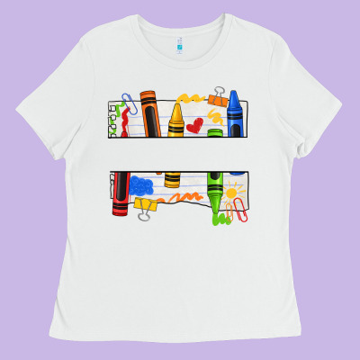 Custom Teacher Name Crayon Ladies Tee Designed By Texasbilliewilder