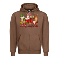 Chestnut merry christmas gnomes coffee cups Zipper Hoodie - MaliasSmallBusiness
