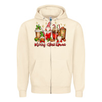 Sandshell merry christmas gnomes coffee cups Zipper Hoodie - MaliasSmallBusiness