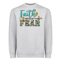 Faith Over Fear With Cross Heavyweight Sweatshirt | Teevron