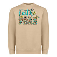 Mushroom faith over fear with cross Heavyweight Sweatshirt - BarkalooDesign