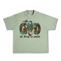 Oil Green with god all things are possible gemstone cross Urban Heavy Tee - Jasminsmagicworld
